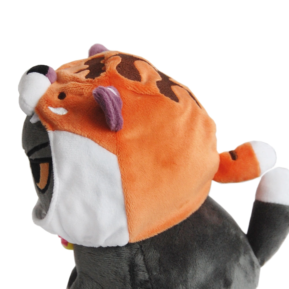 Angry Cat Plush - Tuxedo - with Tiger Hat that Fits Real Cats!