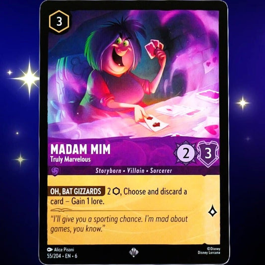 Madam Mim Truly Marvelous - Super Rare - Disney Lorcana TCG Azurite Sea #55/204