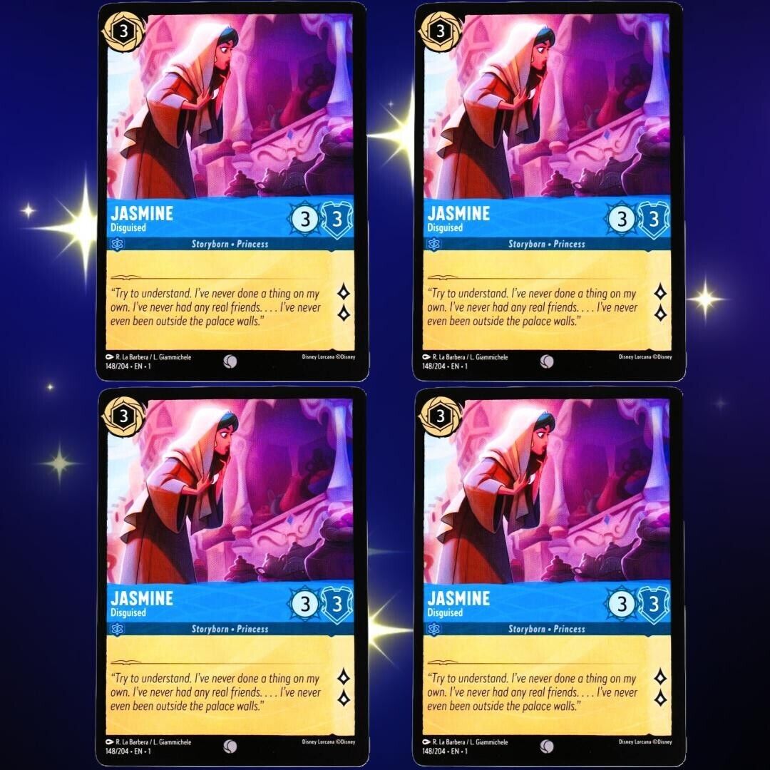 4x Jasmine Disguised - Common - Disney Lorcana TCG The First Chapter #148/204