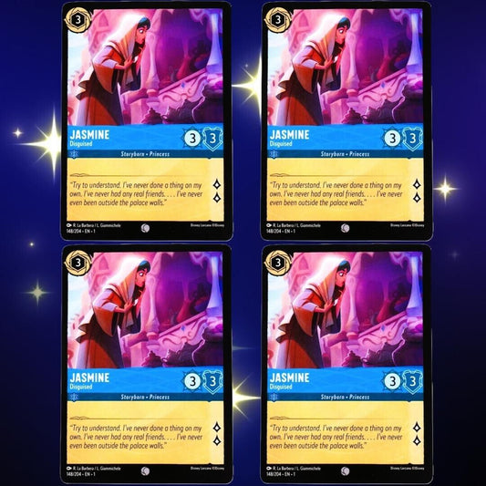 4x Jasmine Disguised - Common - Disney Lorcana TCG The First Chapter #148/204