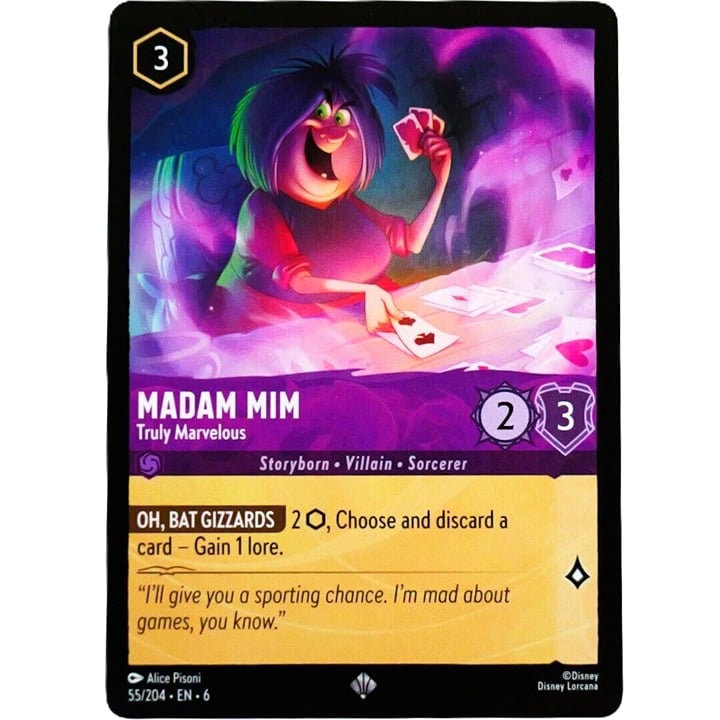 Madam Mim Truly Marvelous - Super Rare - Disney Lorcana TCG Azurite Sea #55/204