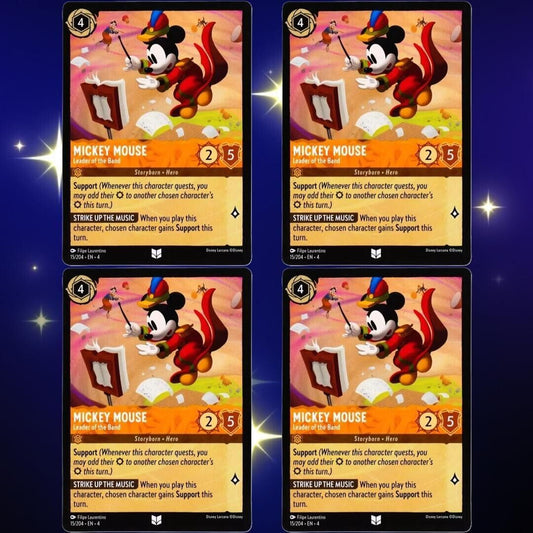 4x Mickey Mouse Leader of the Band - Disney Lorcana TCG Ursula's Return #15/204