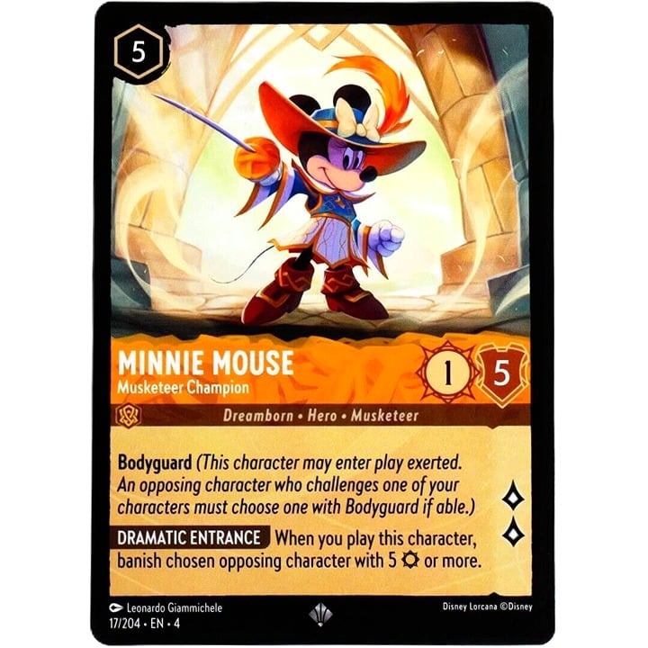 Minnie Mouse Musketeer Champion - Super Rare - Lorcana Ursula's Return #17/204