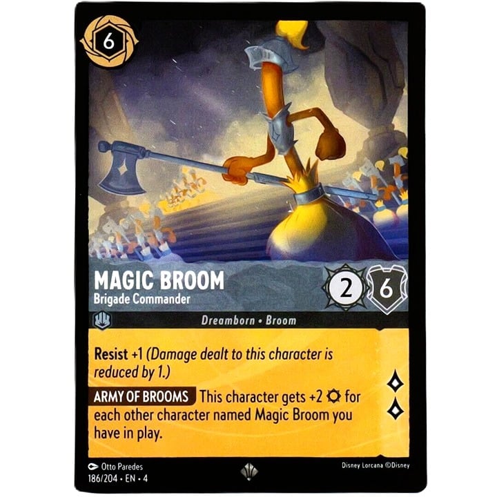 Magic Broom Brigade Commander - Unique Super Rare - Lorcana Ursula's Return #186