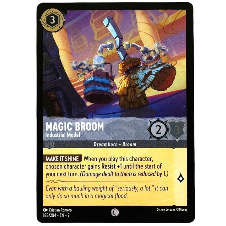 (Foil) Magic Broom Industrial Model - Disney Lorcana TCG Rise of the Floodborn #188/204