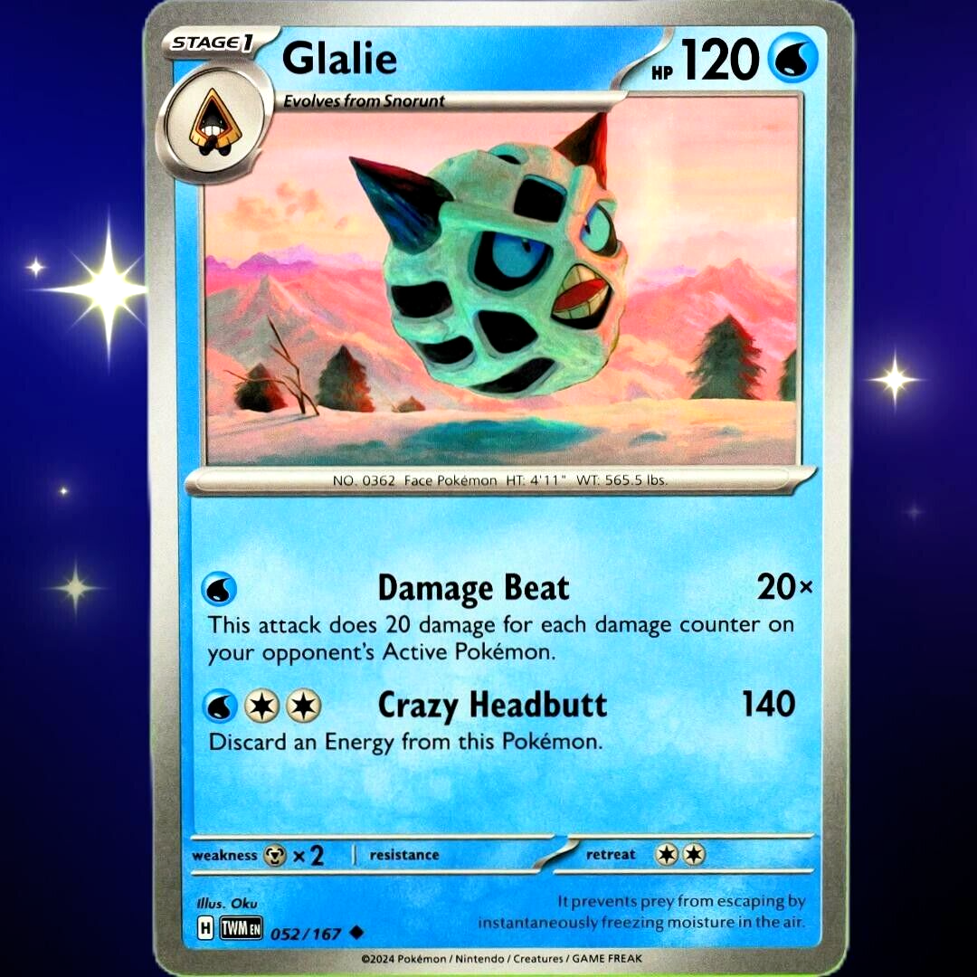 Glalie - Uncommon - Pokemon TCG Scarlet & Violet Twilight Masquerade #052/167