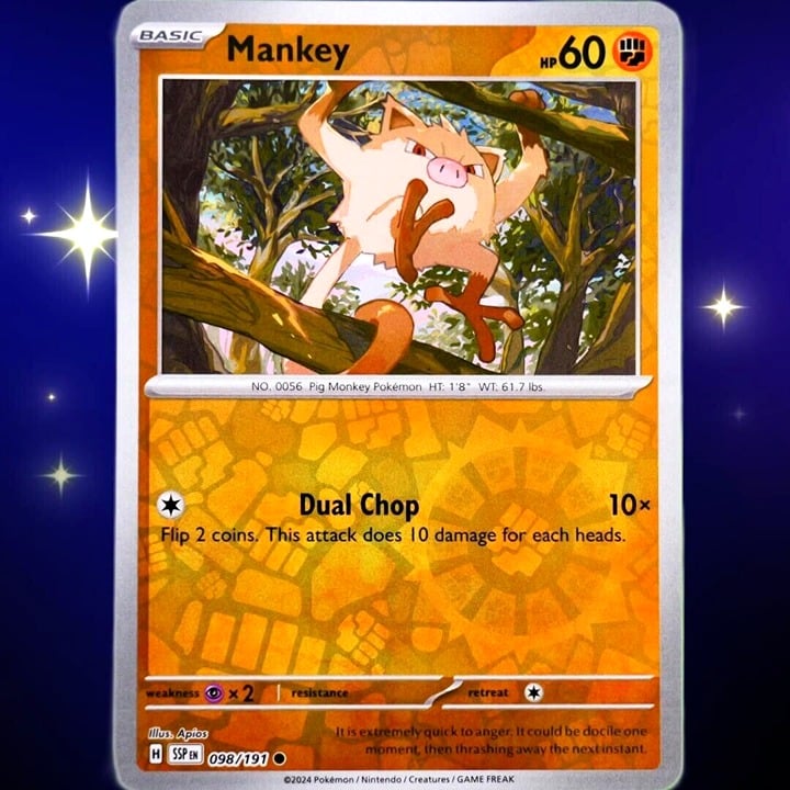 Mankey - Reverse Holo - Pokemon TCG Surging Sparks #098/191