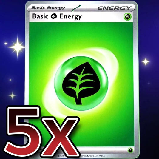 Basic Energy - Grass - Pokemon TCG Scarlet & Violet #001 - Set of 5