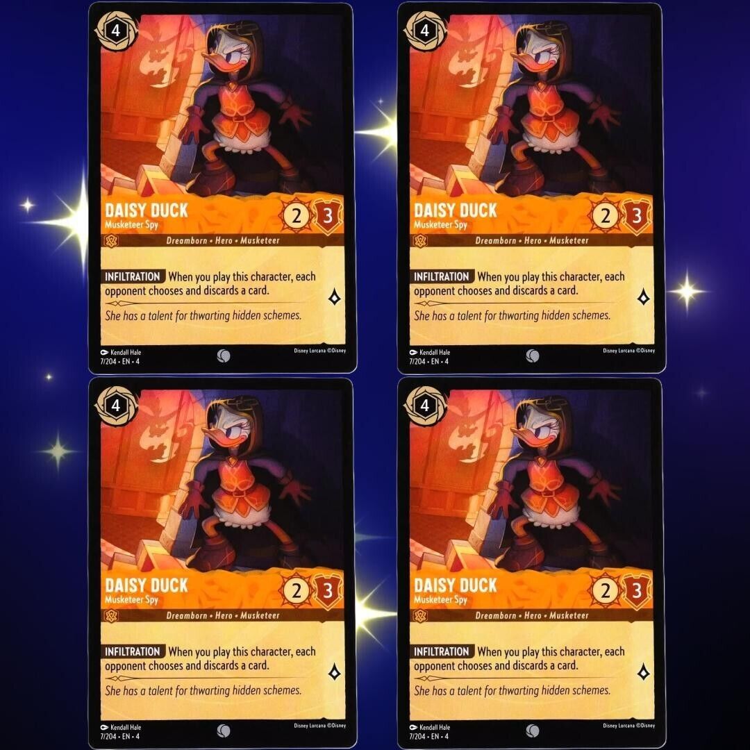 4x Daisy Duck Musketeer Spy - Common - Disney Lorcana TCG Ursula's Return #7/204