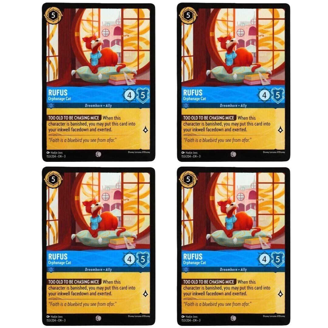 4x Rufus Orphanage Cat - Disney Lorcana TCG Into the Inklands #153/204