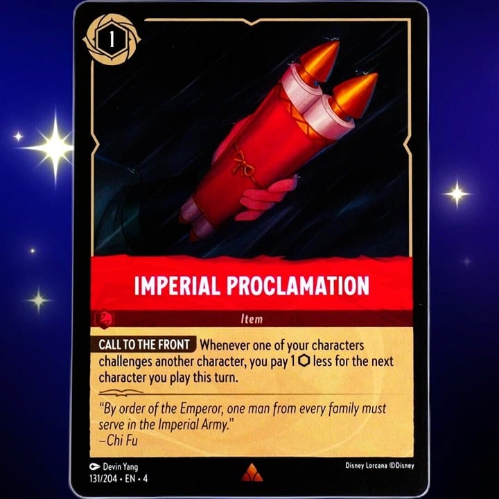 Imperial Proclamation - Rare - Disney Lorcana TCG Ursula's Return #131/204