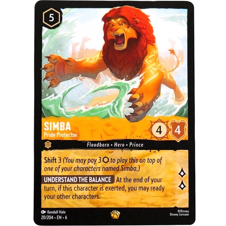 Simba Pride Protector - Legendary - Disney Lorcana TCG Azurite Sea #20/204