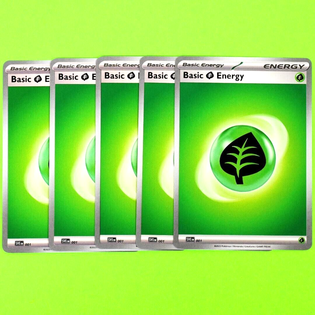 Basic Energy - Grass - Pokemon TCG Scarlet & Violet #001 - Set of 5