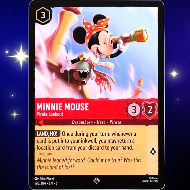 Minnie Mouse Pirate Lookout - Super Rare - Disney Lorcana TCG Azurite Sea #120/204