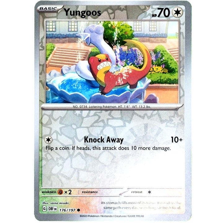 Yungoos - Reverse Holo - Pokemon TCG Scarlet & Violet Obsidian Flames #176/197