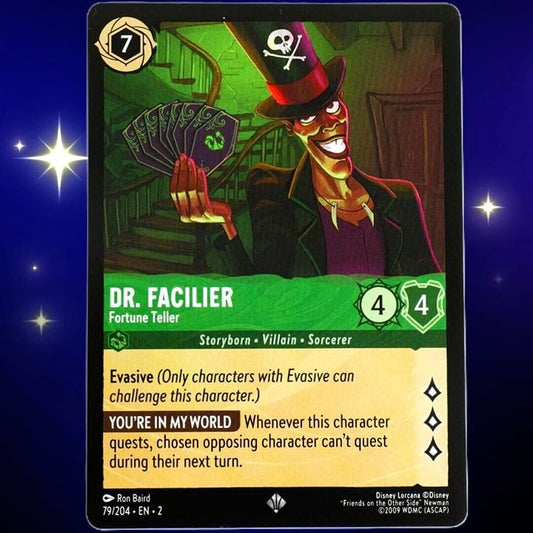 Dr. Facilier Fortune Teller - Super Rare - Lorcana Rise of the Floodborn #79/204