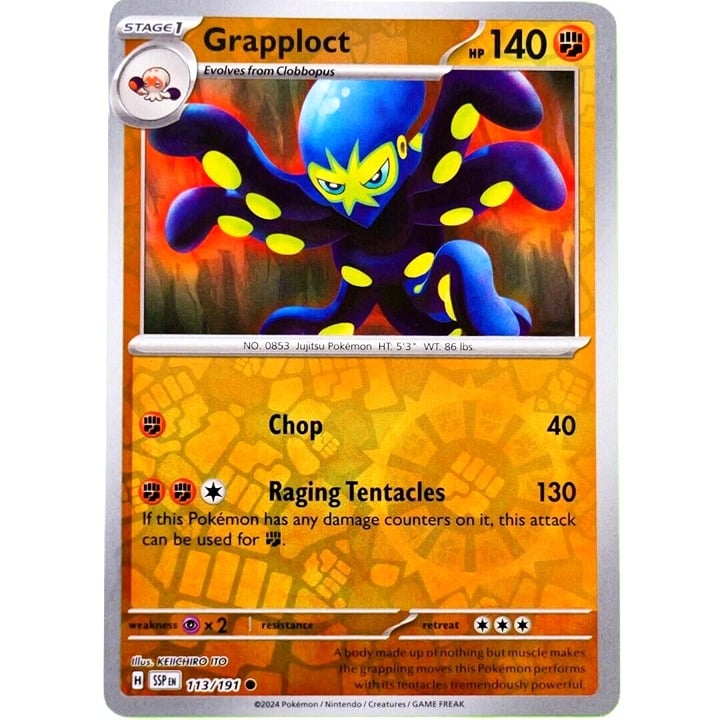 Grapploct - Reverse Holo - Pokemon TCG Surging Sparks #113/191