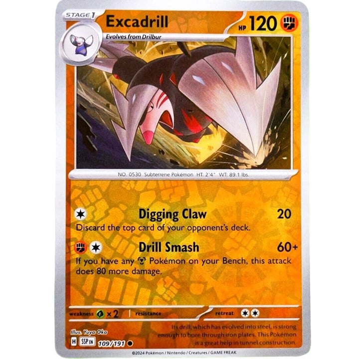 Excadrill - Reverse Holo - Pokemon TCG Surging Sparks #109/191