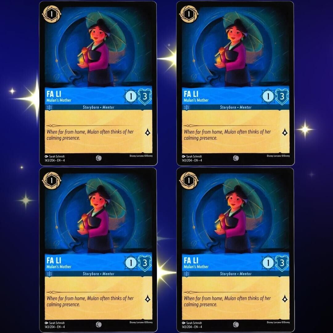 4x Fa Li Mulan's Mother - Common - Disney Lorcana TCG Ursula's Return #143/204