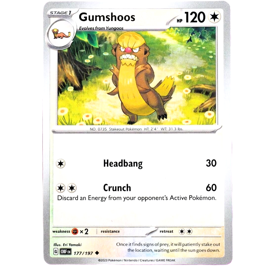 Gumshoos - Uncommon - Pokemon TCG Scarlet & Violet Obsidian Flames #177/197