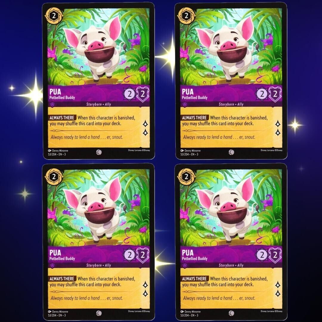 4x Pua Potbellied Buddy - Common - Disney Lorcana TCG Into the Inklands #53/204