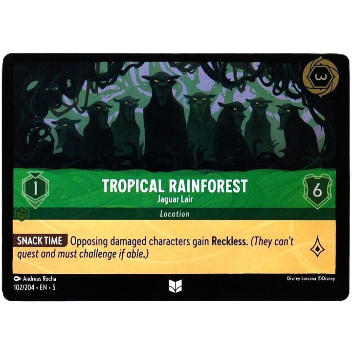 (Foil) Tropical Rainforest Jaguar Lair - Disney Lorcana TCG Shimmering Skies #102/204