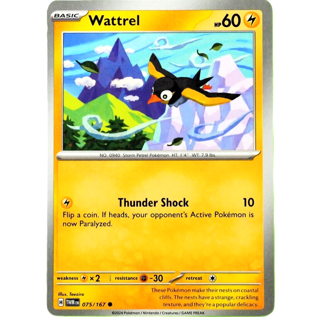Wattrel - Common - Pokemon TCG Scarlet & Violet Twilight Masquerade #075/167