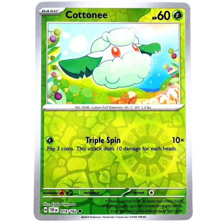 Cottonee - Reverse Holo - Pokemon TCG Scarlet & Violet Temporal Forces #014/162