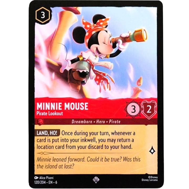 Minnie Mouse Pirate Lookout - Super Rare - Disney Lorcana TCG Azurite Sea #120/204