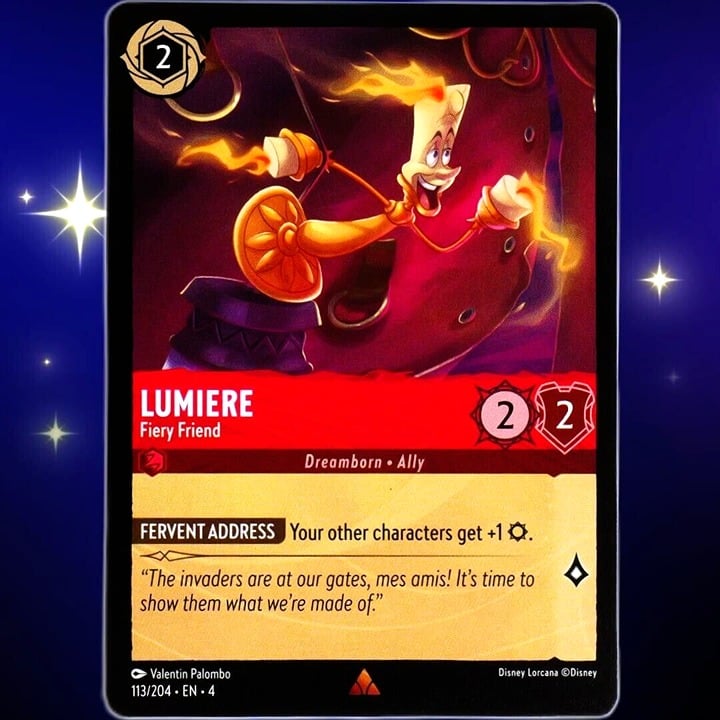 Lumiere Fiery Friend - Rare - Disney Lorcana TCG Ursula's Return #113/204