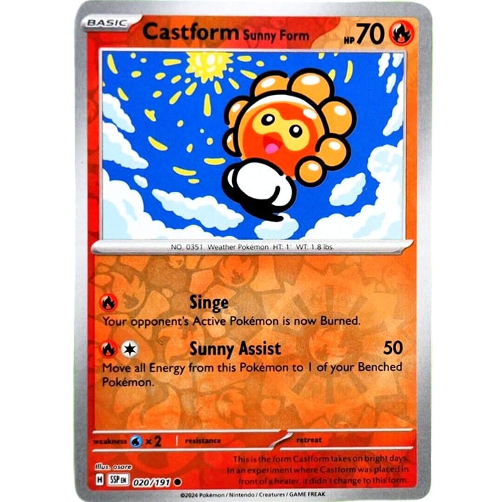 Castform - Reverse Holo - Pokemon TCG Surging Sparks #020/191