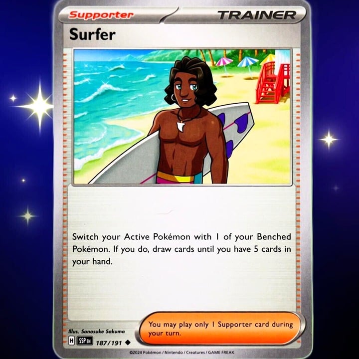 Surfer - Uncommon - Pokemon TCG Surging Sparks #187/191