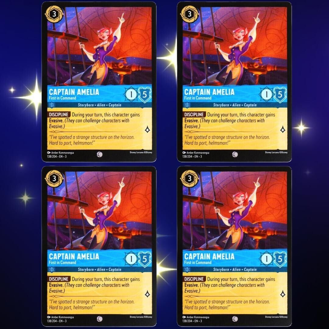 4x Captain Amelia First In Command - Disney Lorcana Into the Inklands #138/204