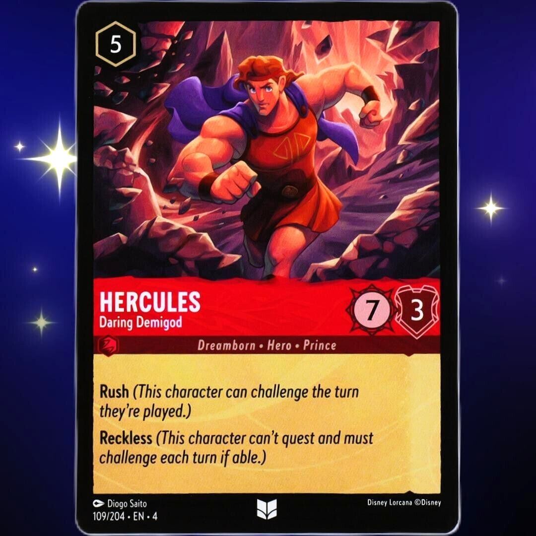 Hercules Daring Demigod - Uncommon - Disney Lorcana TCG Ursula's Return #109/204