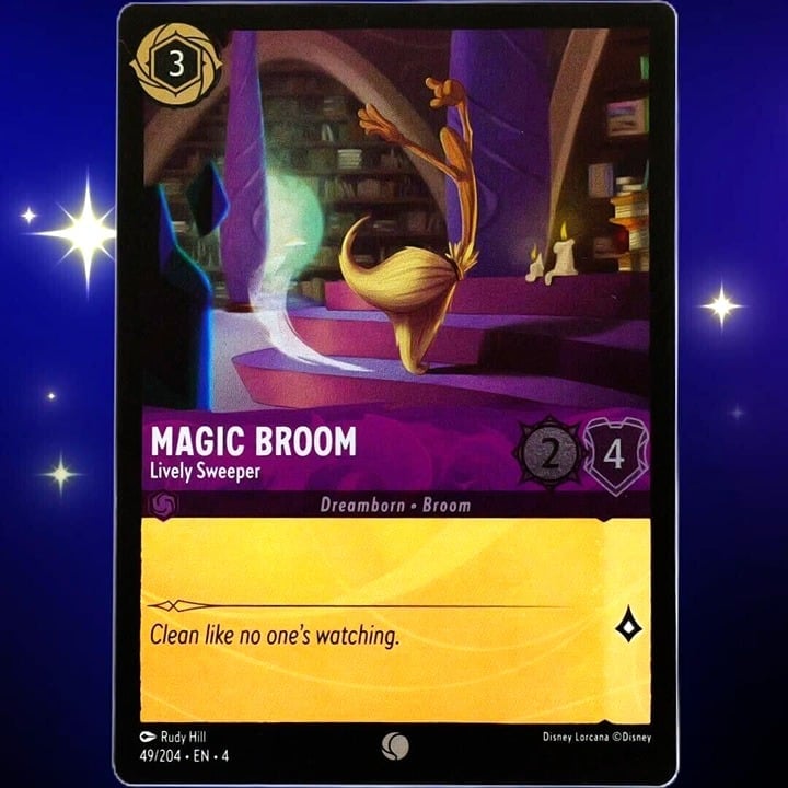 (Foil) Magic Broom Lively Sweeper - Disney Lorcana TCG Ursula's Return #49/204