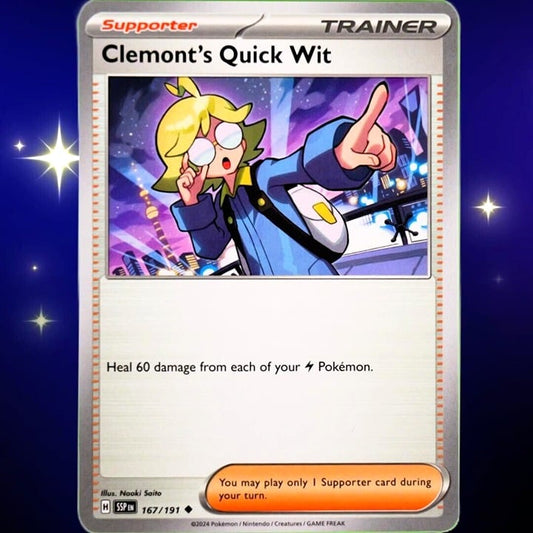 Clemont's Quick Wit - Uncommon - Pokemon TCG Surging Sparks #167/191