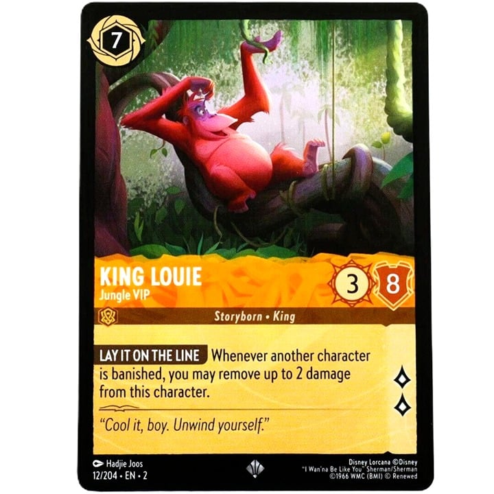 King Louie Jungle VIP - Super Rare - Lorcana TCG Rise of the Floodborn #12/204