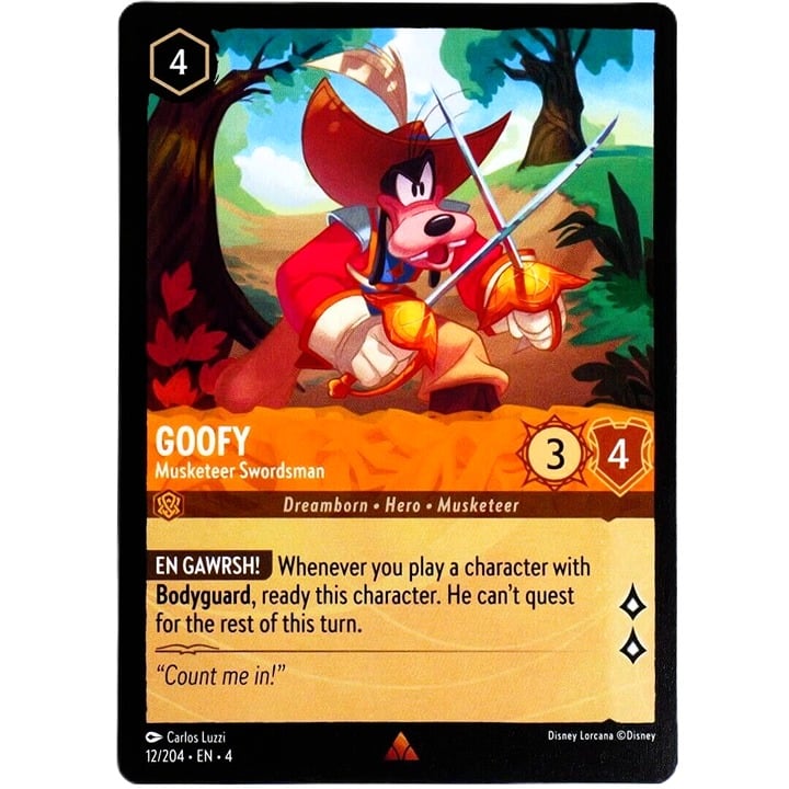 Goofy Musketeer Swordsman - Rare - Disney Lorcana TCG Ursula's Return #12/204