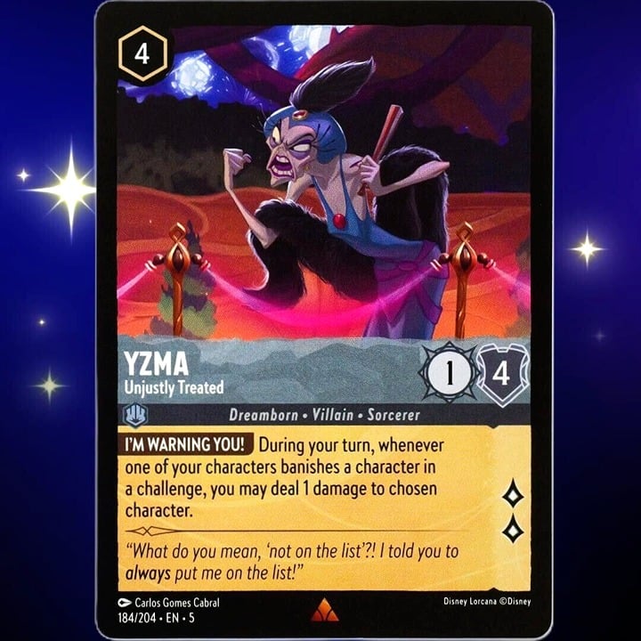 Yzma Unjustly Treated- Rare - Disney Lorcana TCG Shimmering Skies #184/204