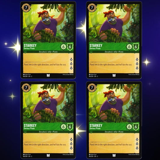 4x Starkey Devious Pirate - Disney Lorcana TCG Into the Inklands #88/204