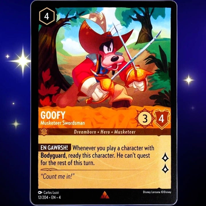 Goofy Musketeer Swordsman - Rare - Disney Lorcana TCG Ursula's Return #12/204