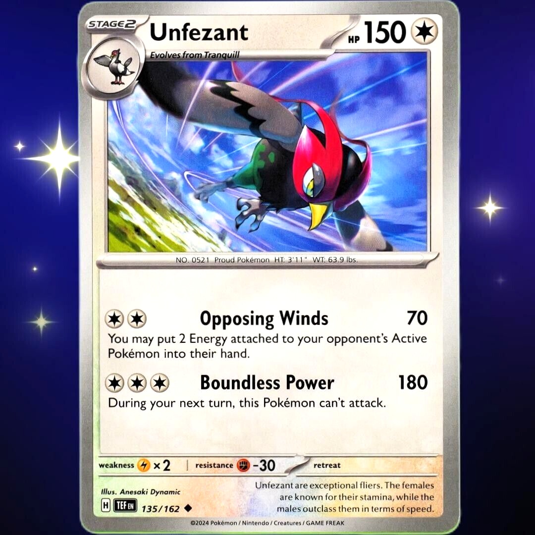 Unfezant - Uncommon - Pokemon TCG Scarlet & Violet Temporal Forces #135/162