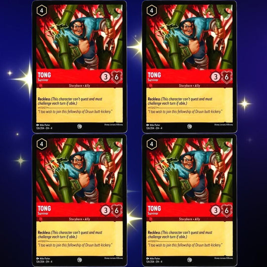 4x Tong Survivor - Common - Disney Lorcana TCG Ursula's Return #126/204