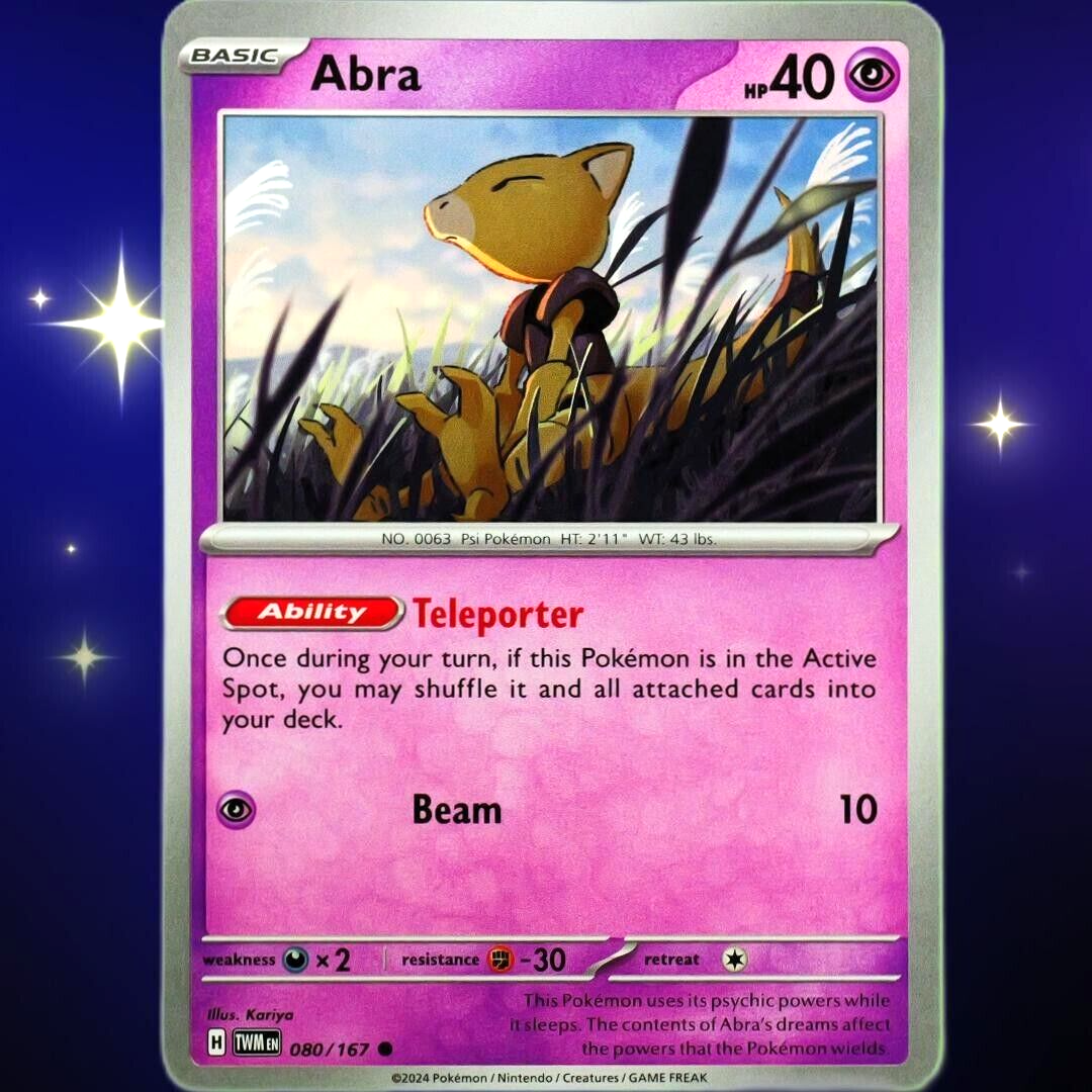 Abra - Common - Pokemon TCG Scarlet & Violet Twilight Masquerade #080/167