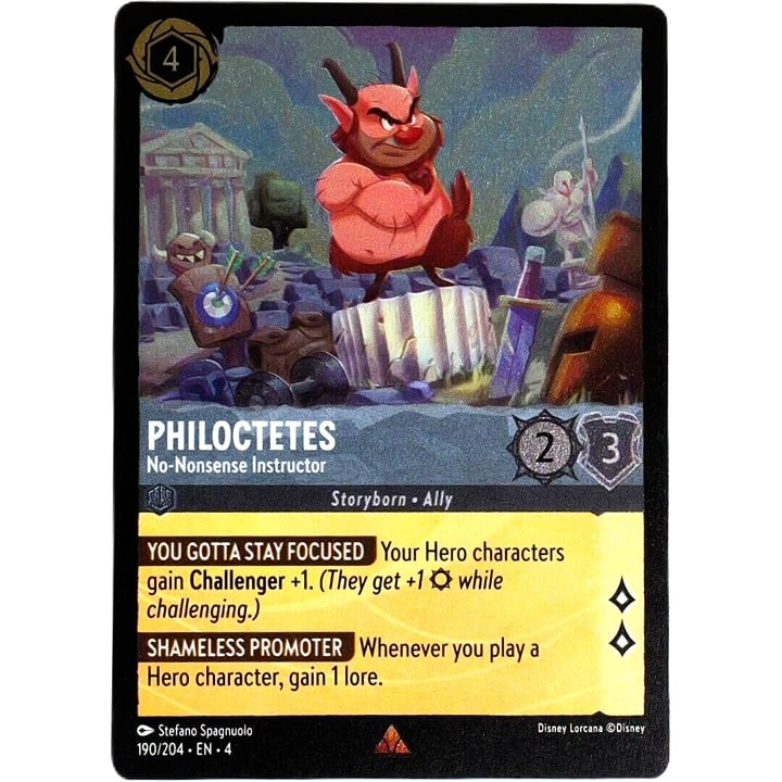 (Foil) Philoctetes No-Nonsense Instructor - Rare - Disney Lorcana TCG Ursula's Return #190/204