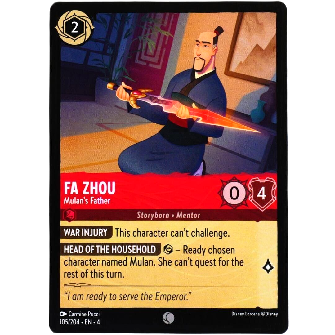 Fa Zhou Mulan's Father - Common - Disney Lorcana TCG Ursula's Return #105/204