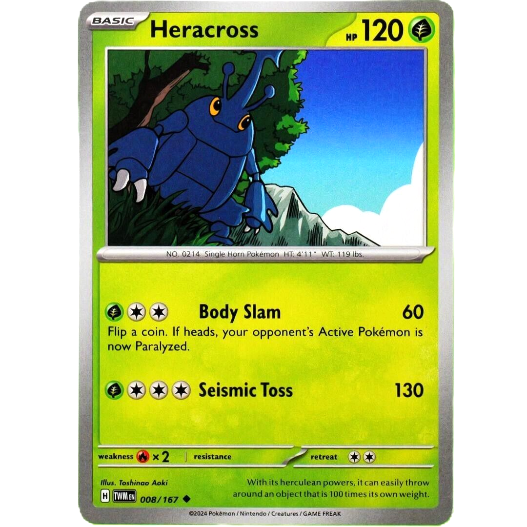 Heracross - Uncommon - Pokemon TCG Scarlet & Violet Twilight Masquerade #008/167