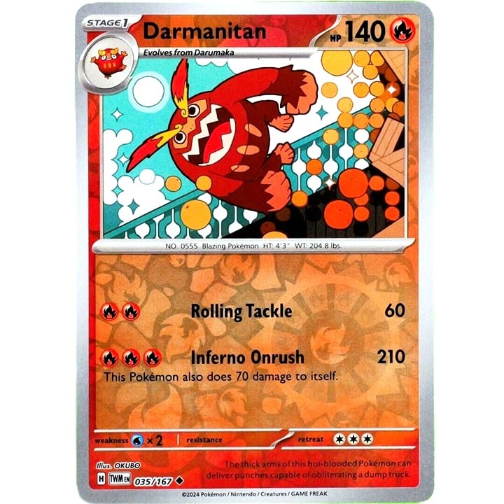 Darmanitan - Reverse Holo - Pokemon Scarlet & Violet Twilight Masquerade 035/167