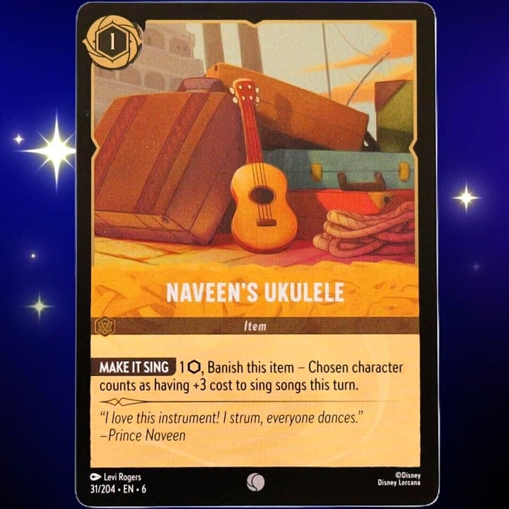 (Foil) Naveen's Ukulele - Common - Disney Lorcana TCG Azurite Sea #31/204