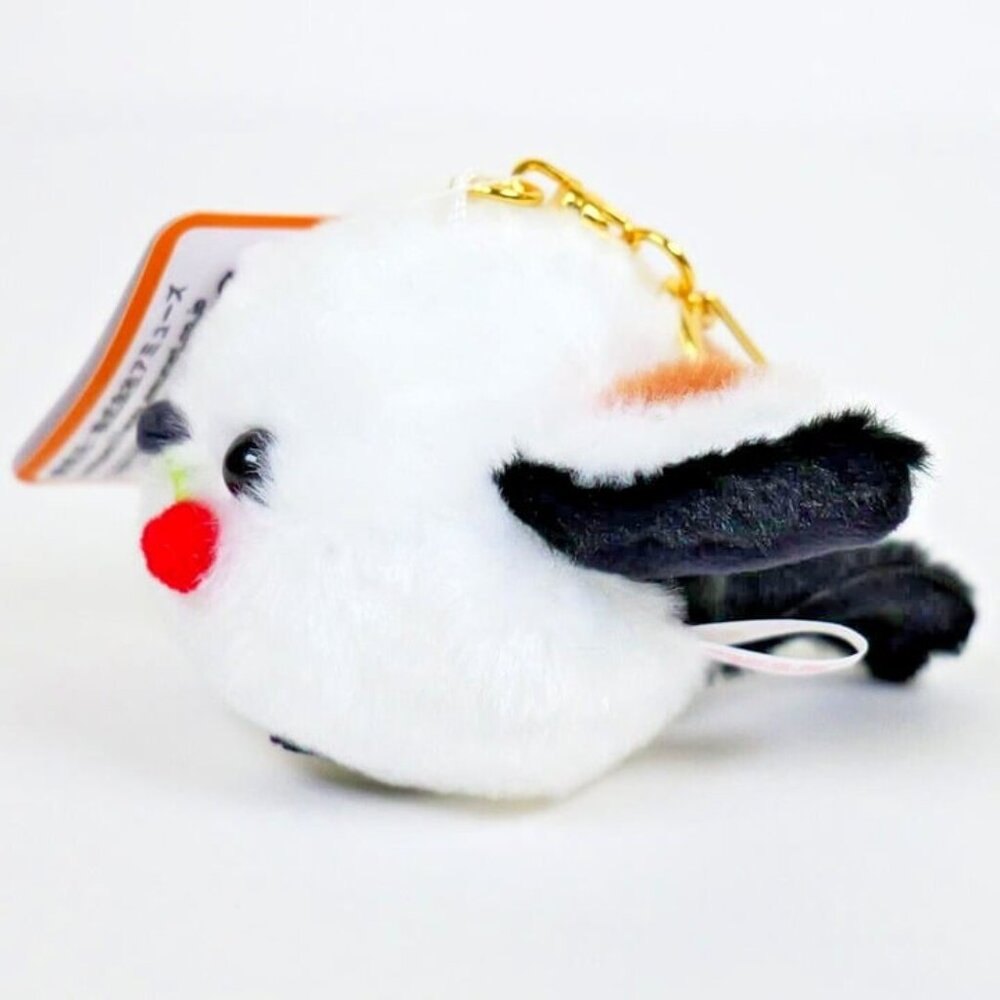 Fukufuku Shimaenaga Mascot Plush Keychain - Shima-chan with a Red Fruit